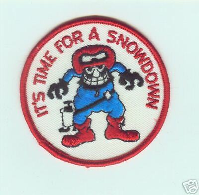 VINTAGE ~ ITS TIME FOR A SNOWDOWN SNOWMOBILE PATCH ~  