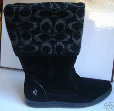 New Coach Tatum Signature Suede Boots Shoes 5  