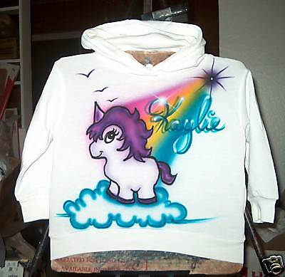 Airbrushed Hoodie BABY UNICORN 2 3 4 5 6 8 10 12 14 16  