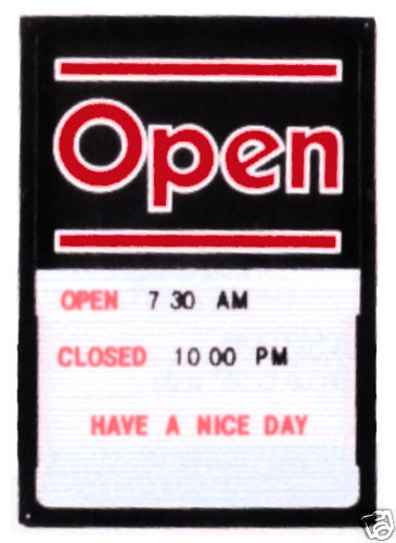 Open & Closed Sign with Changable Message Board   