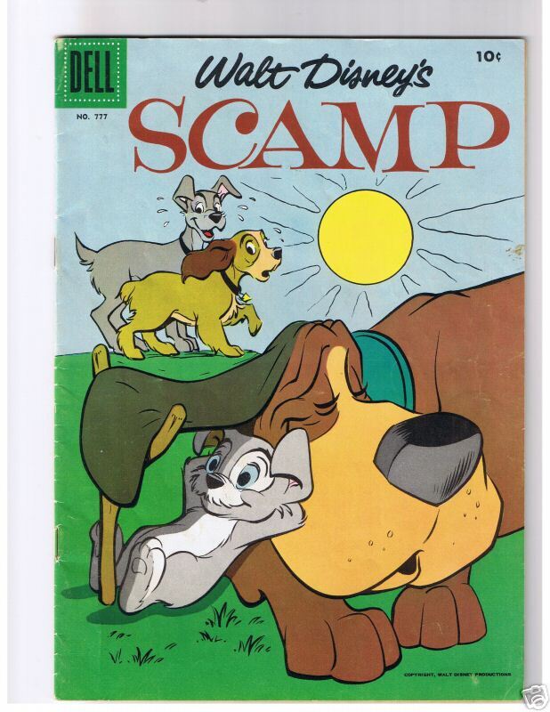 Walt Disneys SCAMP 4 Color Dell Comic #777 1957 VF  