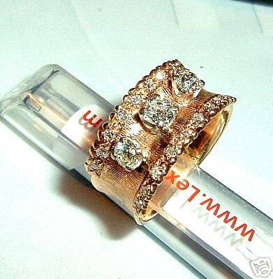 Original Design 14K Pink Gold Diamond Fashion Ring Sz 8  