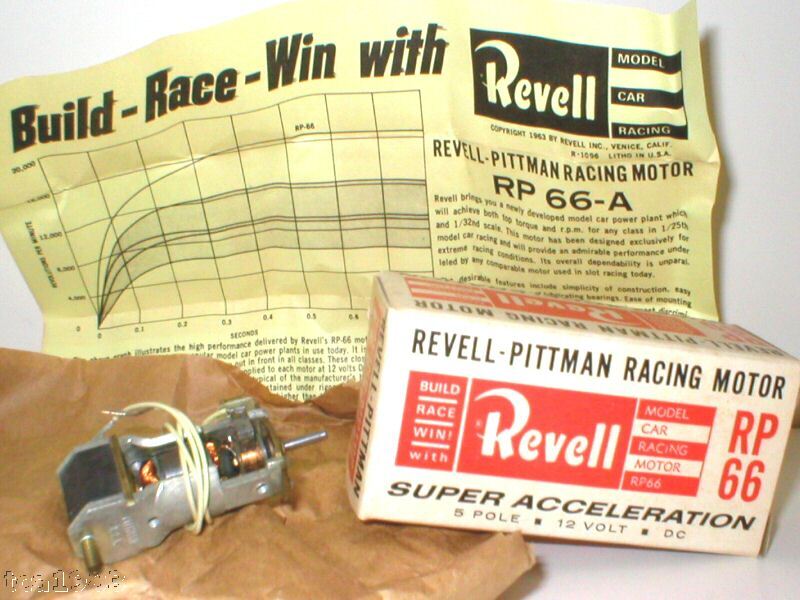 Vintage REVELL RP66/RP 66 Slot Car Motor, NEW/Boxed  