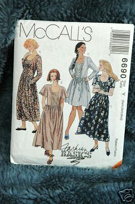 McCalls #6690 Misses Dress in Two Lengths Sz Y  