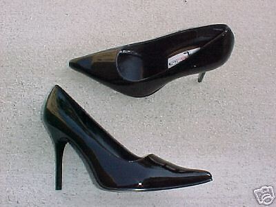 HIGH HEEL PUMP 4 INCH HEEL BLACK SMOOTH PU SIZE 6 1/2  