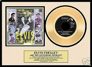 24k GOLD RECORD Elvis Presley Are You Lonesome Tonight  