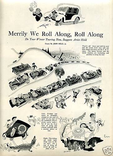 1919 John HELD Jr Full Pg ART. Vintage AUTOMBILES Cars  