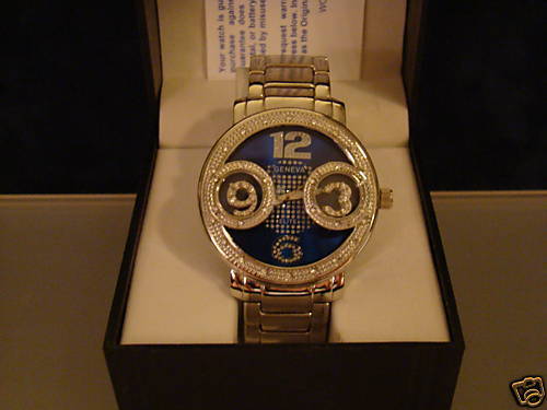 MENS GENEVA WATCH BLING FACTOR  