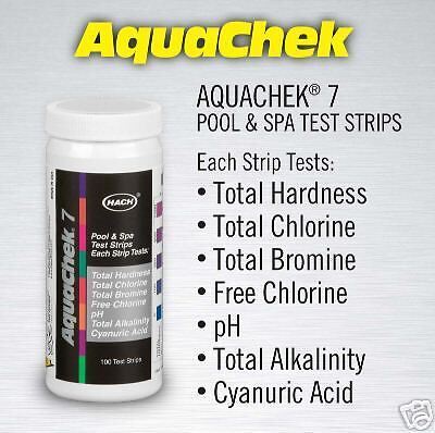 AQUACHEK 7 WAY TEST STRIPS POOL SPA 100 CT. FREE SHIP  