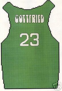 BASKETBALL JERSEY CROSS STITCH PATTERN PERSONALIZE  