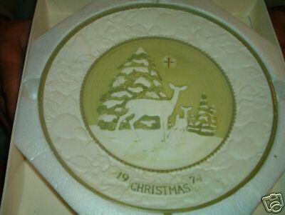 Collector plate Songs of Christmas winter, deer  
