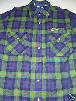 blue WOOL PLAID FLANNEL GUITAR SHIRT TL Mod Urban Indie  