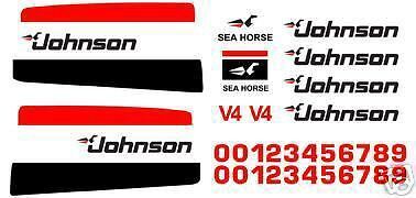 Johnson Outboard Decals Stickers for Older V4 Motors  