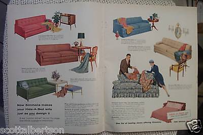 DIVANI SIMMONS VETRO WESTMORELAND ADS 1956 mobili anni '50 - Foto 1 di 2