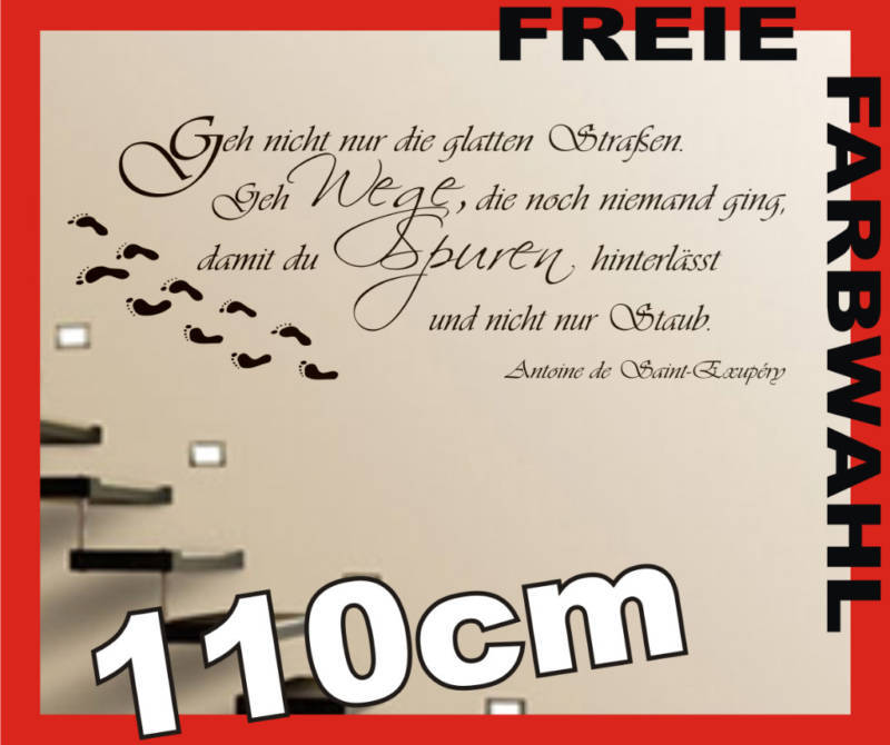 Geh Wege  SPUREN Spruch WANDTATTOO i1 Flur   110cm  