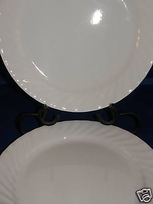 White Corelle dinner plates ENHANCEMENTS raised curve  