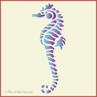 SEAHORSE STENCIL   SEALIFE   NEW   The Artful Stencil  