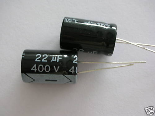 50PCS, 400V 22UF Radial Electrolytic Capacitor  