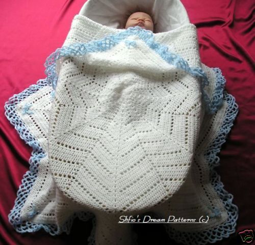 CROCHET PATTERN PATTERNS BABY SHAWL REBORN #8  