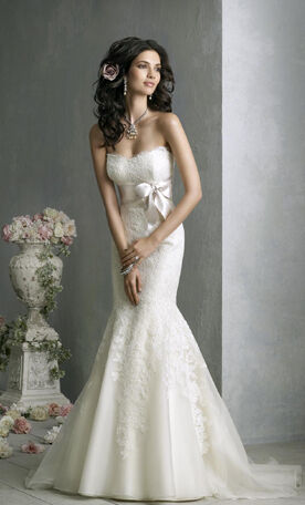Strapless Organza Lace Jim Wedding Dress mdl# Hjelm 850  