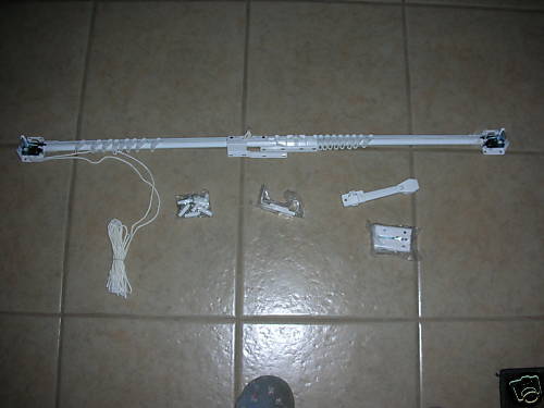 New 2 Way Traverse Rod Kit 37 68 White   Center Open  