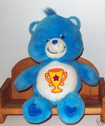 Care Bear Plush Blue Champ Bear 13 eyes not centered  