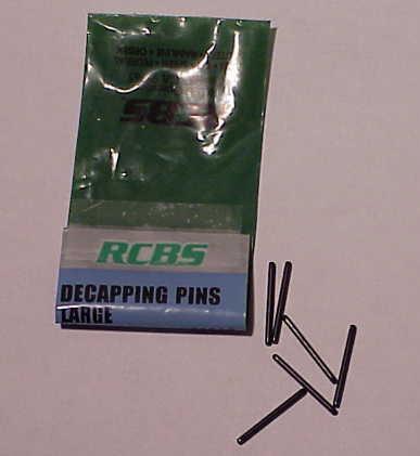 RCBS large stright decapping pins (6)  